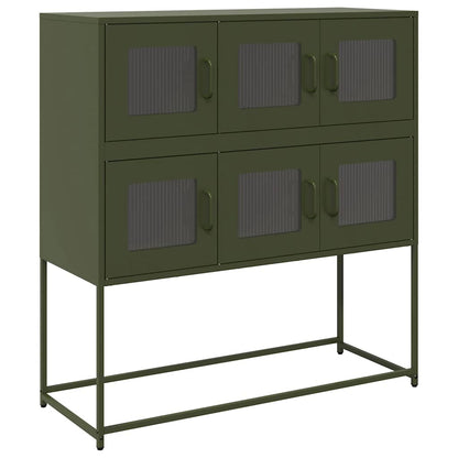 Credenza Verde Oliva 100,5x39x107 cm Acciaio Laminato a Freddo - homemem39