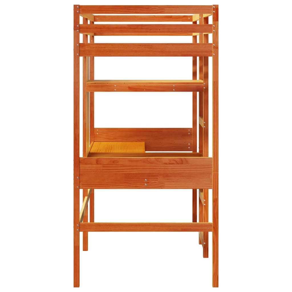 Giroletto Soppalco Scrivanie Ripiani Marrone Cera 90x200cm Pino | homemem39