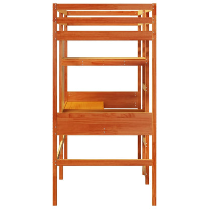 Giroletto Soppalco Scrivanie Ripiani Marrone Cera 90x200cm Pino | homemem39