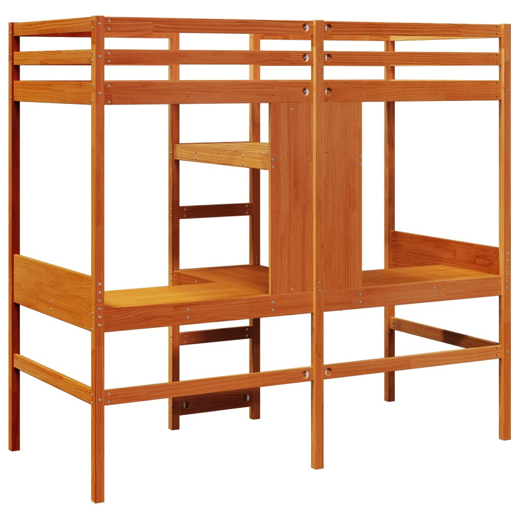 Giroletto Soppalco Scrivanie Ripiani Marrone Cera 90x200cm Pino | homemem39