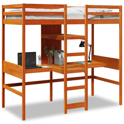 Giroletto Soppalco Scrivanie Ripiani Marrone Cera 90x200cm Pino | homemem39
