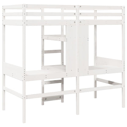 Giroletto Soppalco senza Materasso Bianco 80x200cm Legno Pino