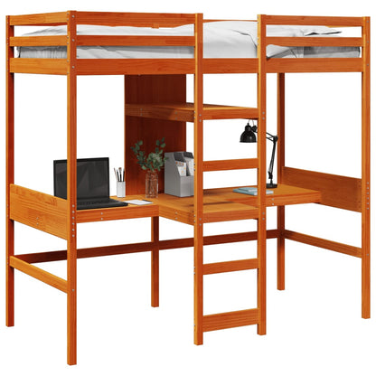 Giroletto Soppalco senza Materasso Marrone Cera 80x200cm Pino