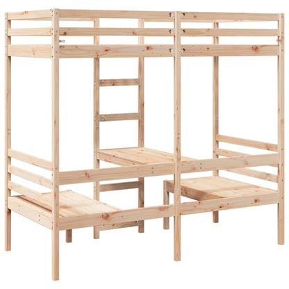 Giroletto Soppalco con Scrivania e Sedie 90x190cm Legno Pino | homemem39