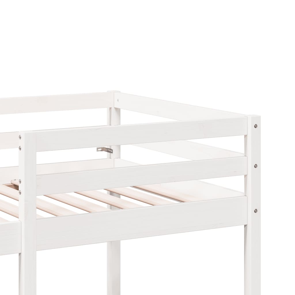 Giroletto Soppalco con Scrivania e Sedie Bianco 90x190cm Pino