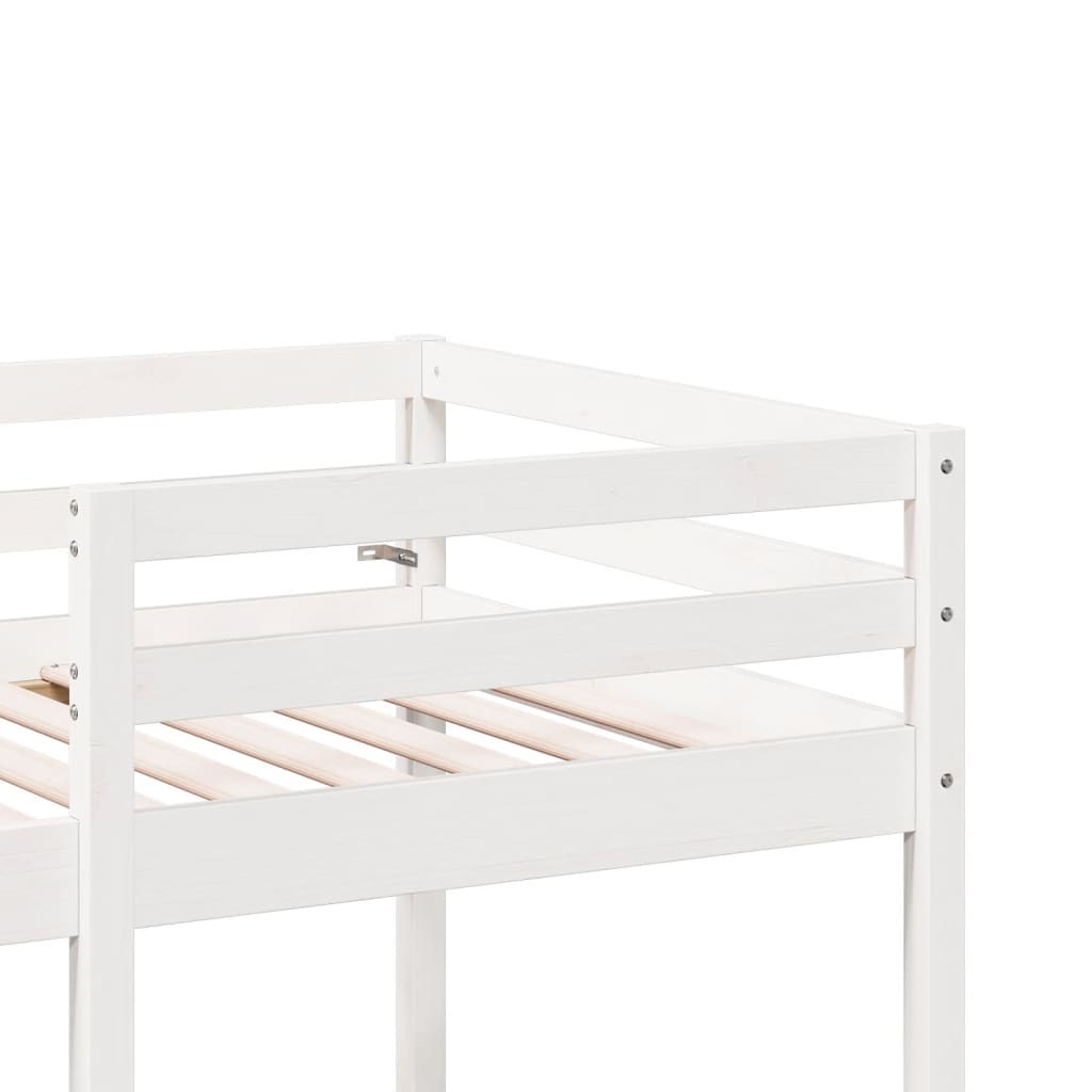 Giroletto Soppalco con Scrivania e Sedie Bianco 75x190cm Pino | homemem39