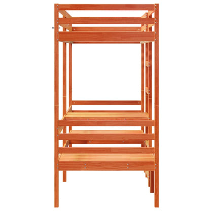 Giroletto Soppalco Scrivania e Sedie Marrone Cera 75x190cm Pino | homemem39
