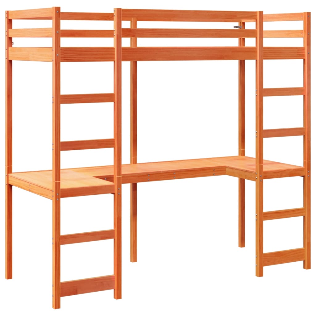 Giroletto Soppalco senza Materasso Marrone Cera 75x190cm Pino | homemem39