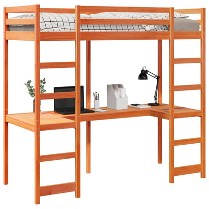 Giroletto Soppalco senza Materasso Marrone Cera 75x190cm Pino