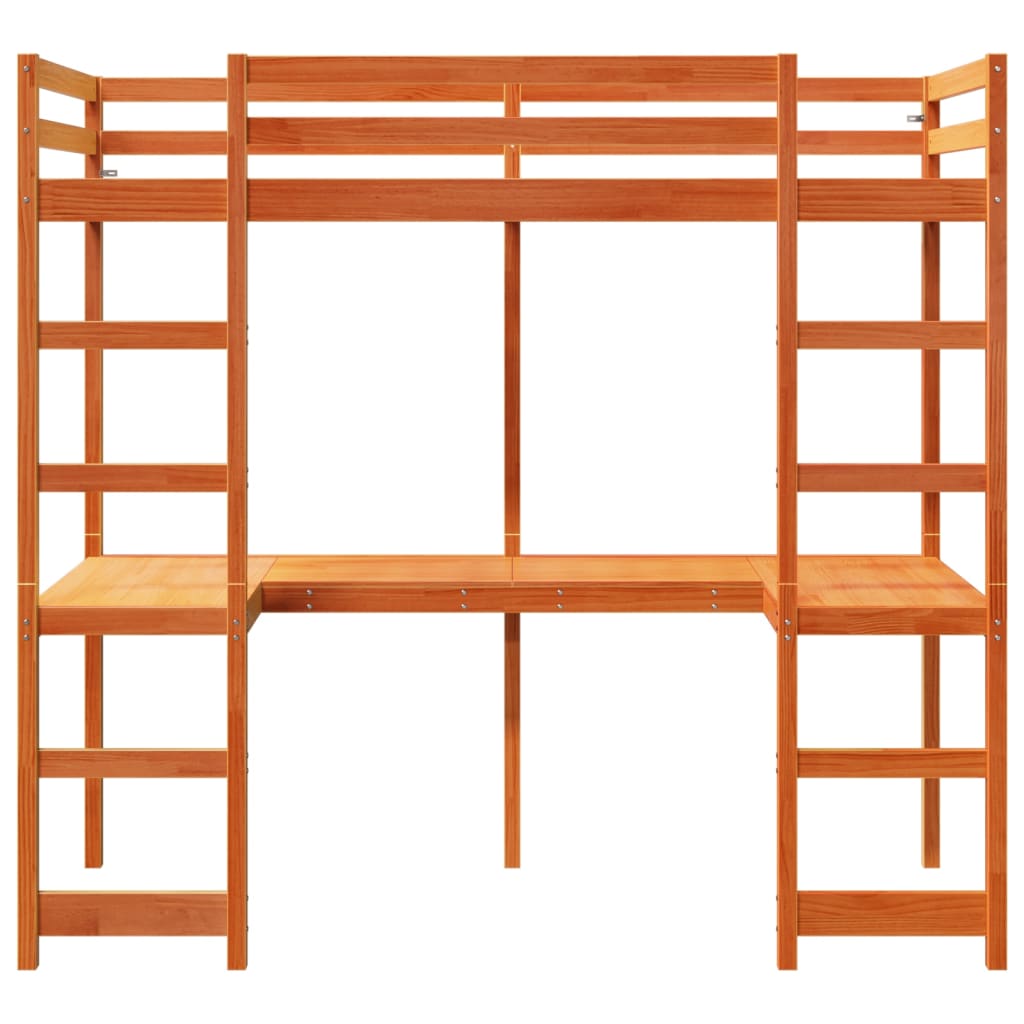 Giroletto Soppalco senza Materasso Marrone Cera 75x190cm Pino | homemem39
