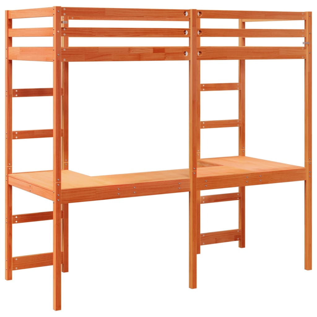 Giroletto Soppalco senza Materasso Marrone Cera 75x190cm Pino