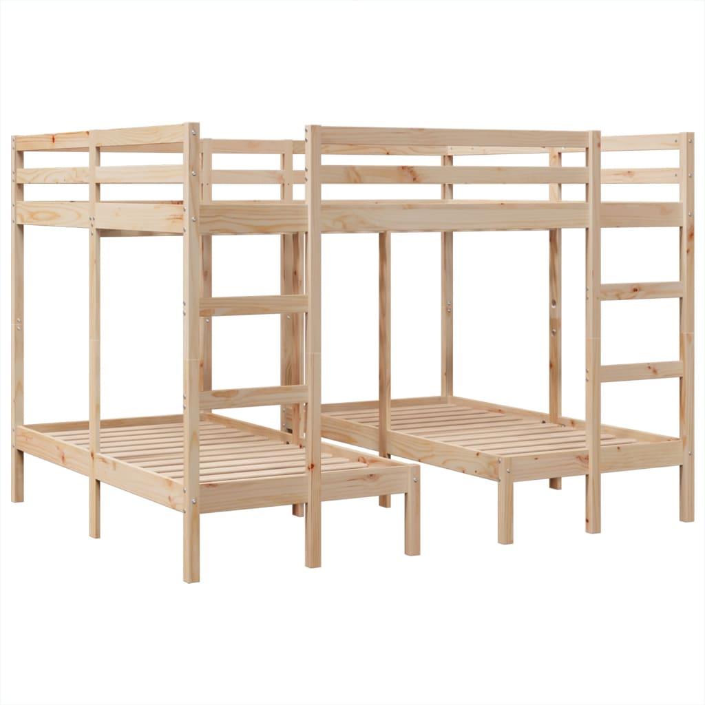 Giroletto Castello Triplo 160x200/80x160cm Legno Massello Pino
