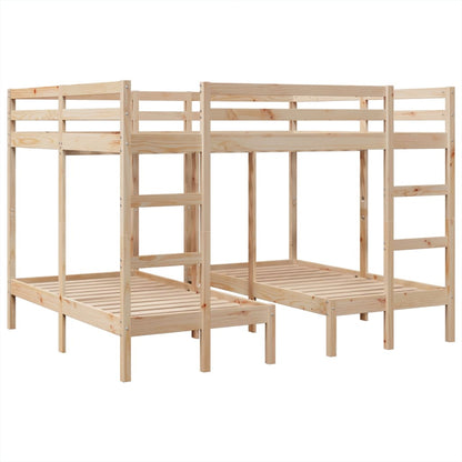Giroletto Castello Triplo 160x200/80x160cm Legno Massello Pino