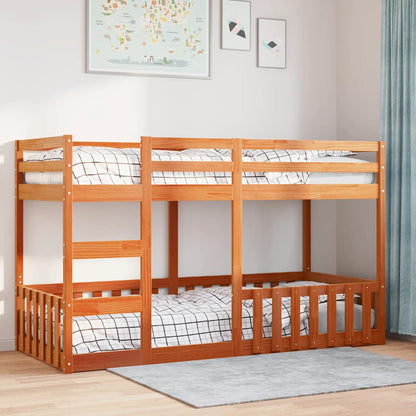 Letto a Castello Marrone Cera 90x200 cm in Legno di Pino | homemem39