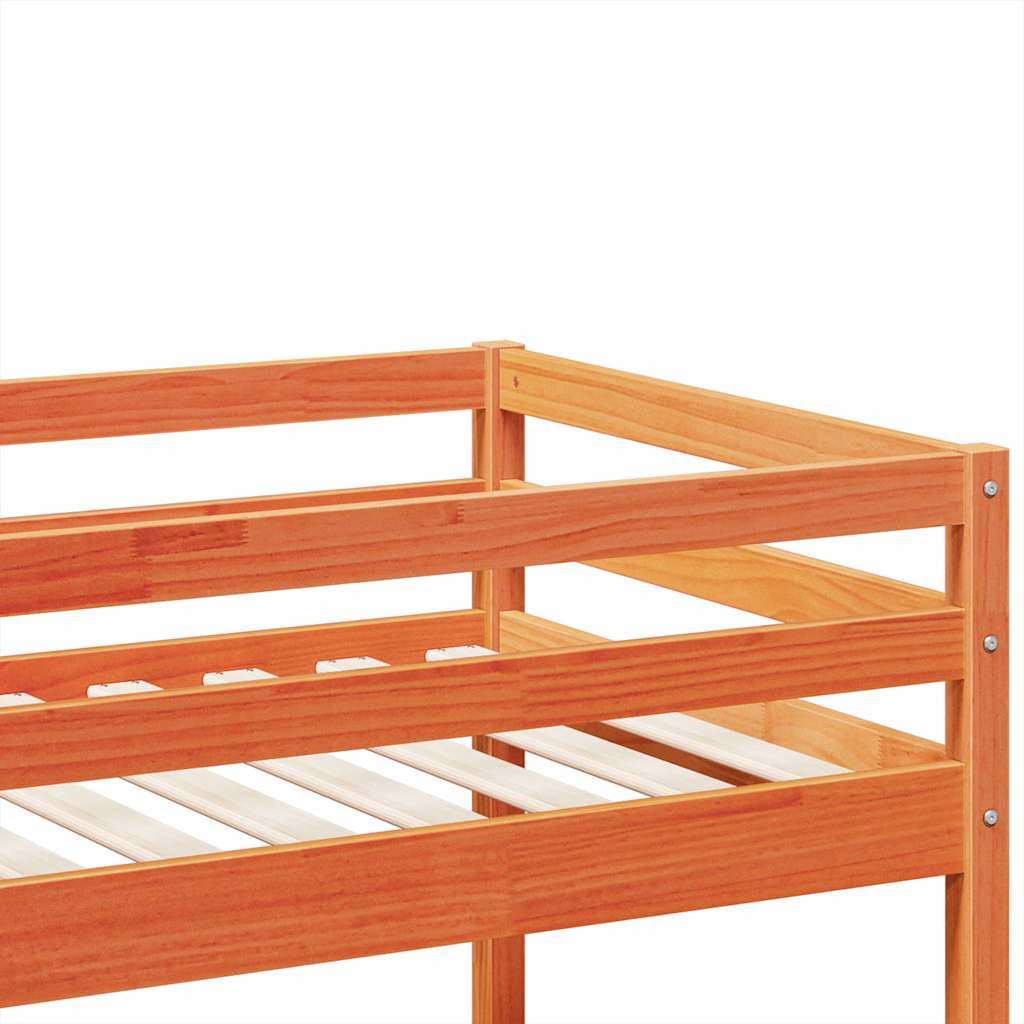 Letto a Castello Marrone Cera 90x200 cm in Legno di Pino | homemem39