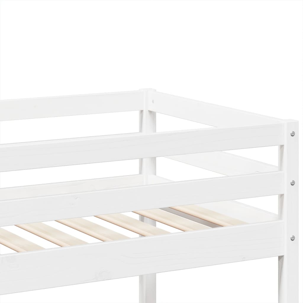 Letto a Castello Bianco 90x190 cm in Legno Massello di Pino | homemem39
