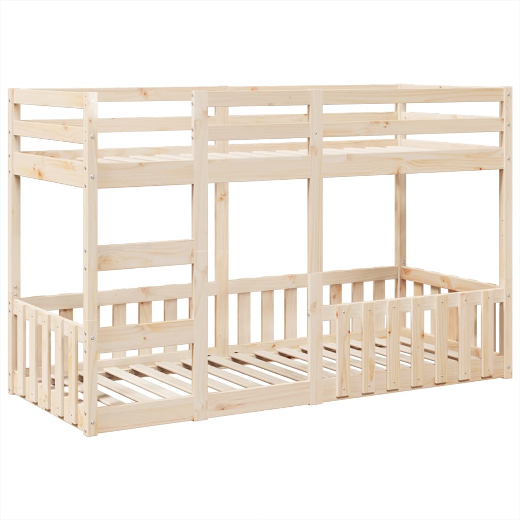 Letto a Castello 75x190 cm in Legno Massello di Pino
