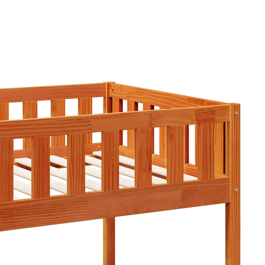 Letto a Castello Marrone Cera 90x200 cm in Legno di Pino | homemem39
