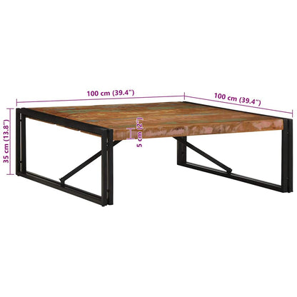 Tavolino Salotto Multicolore 100x100x35 cm Legno Recupero | homemem39