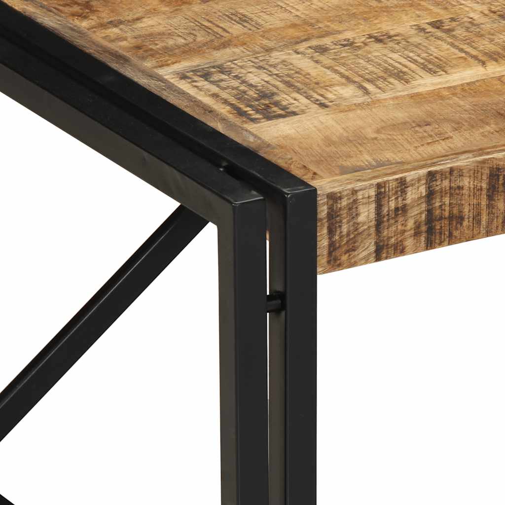 Tavolino 80x80x35 cm in Legno Massello di Mango Grezzo | homemem39