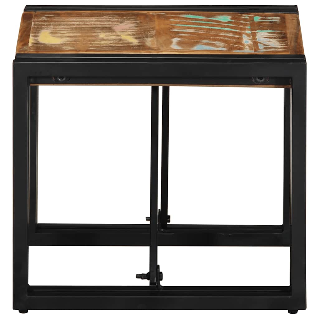 Tavolino Salotto Multicolore 40x40x35cm Legno Massello Recupero | homemem39