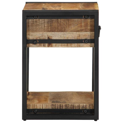 Comodini 2 pz 40x35x50 cm in Legno Massello di Mango Grezzo - homemem39