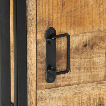 Comodino 40x40x59 cm in Legno Grezzo Massello di Mango - homemem39