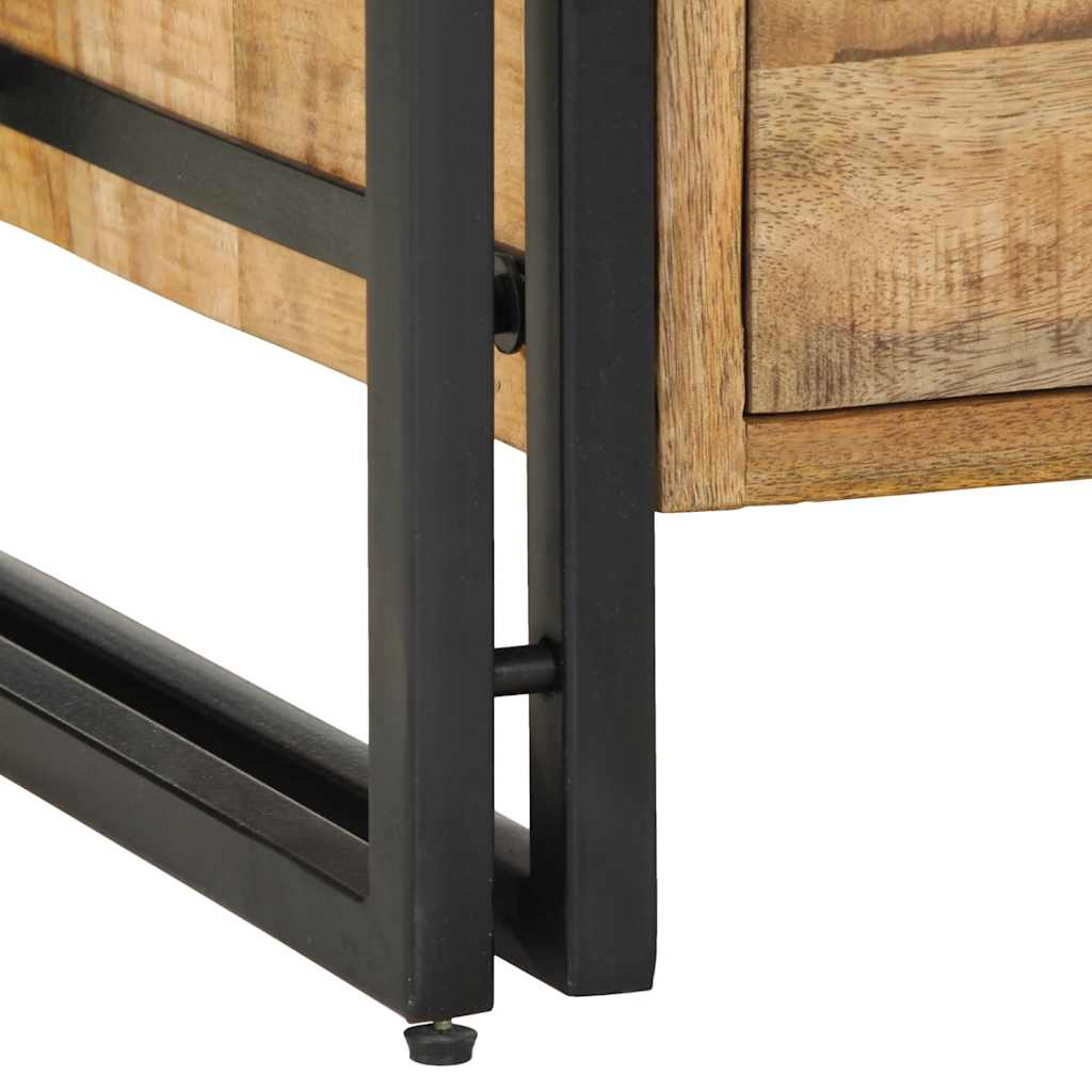 Comodino 40x40x59 cm in Legno Grezzo Massello di Mango - homemem39