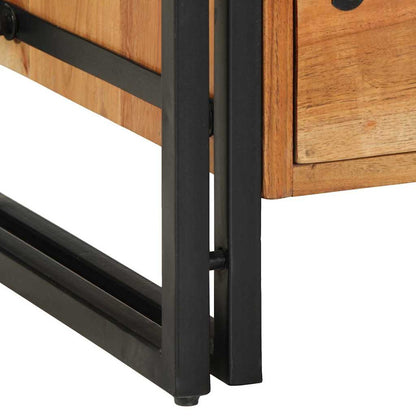 Comodino 40x40x59 cm in Legno Massello di Acacia - homemem39