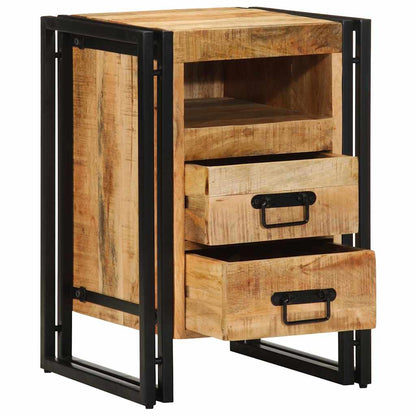 Armadio da Notte con cassetto Marrone legno massello di mango