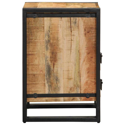 Armadio da Notte con cassetto Marrone legno massello di mango