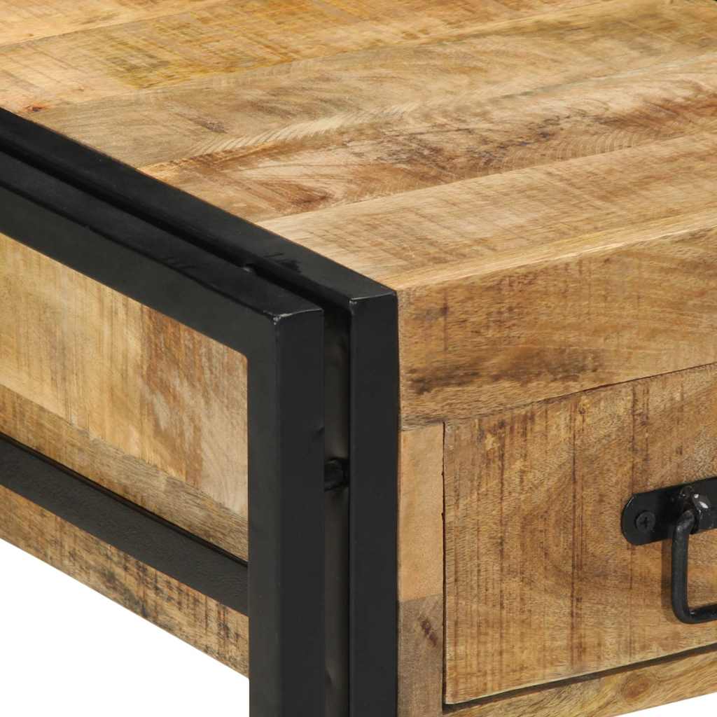 Comodino 40x40x50 cm in Legno Grezzo Massello di Mango - homemem39