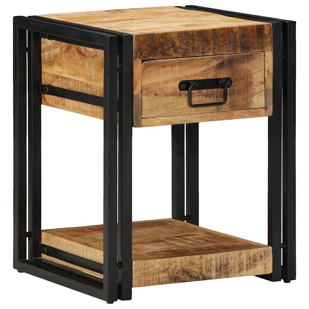 Comodini 2 pz 40x40x50 cm in Legno Massello di Mango Grezzo | homemem39