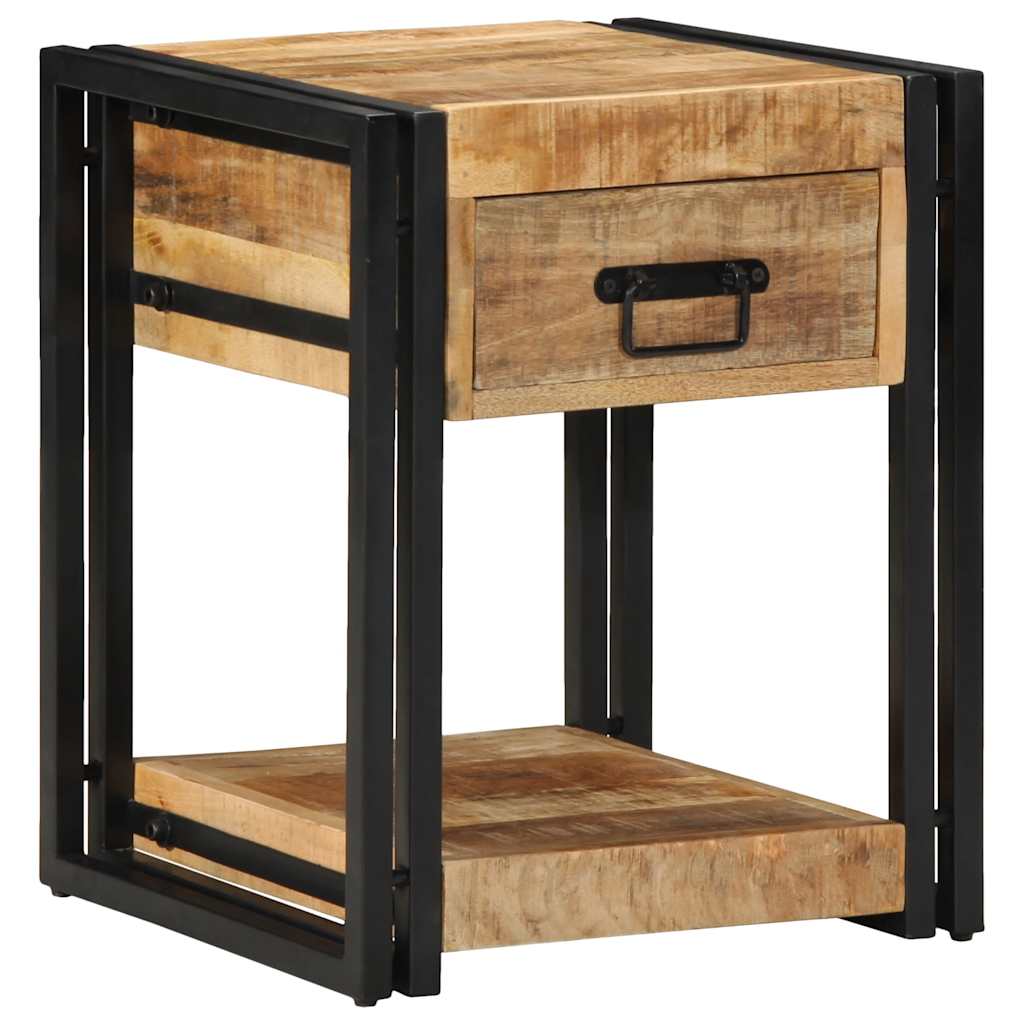 Comodini 2 pz 40x40x50 cm in Legno Massello di Mango Grezzo | homemem39