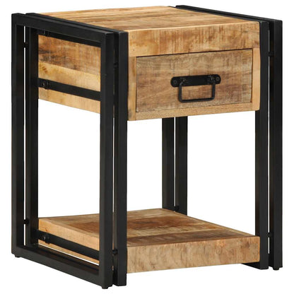 Comodini 2 pz 40x40x50 cm in Legno Massello di Mango Grezzo | homemem39