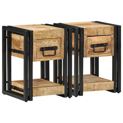 Armadio da Notte 2 pcs 30 x 30 x 40 cm legno massello di mango