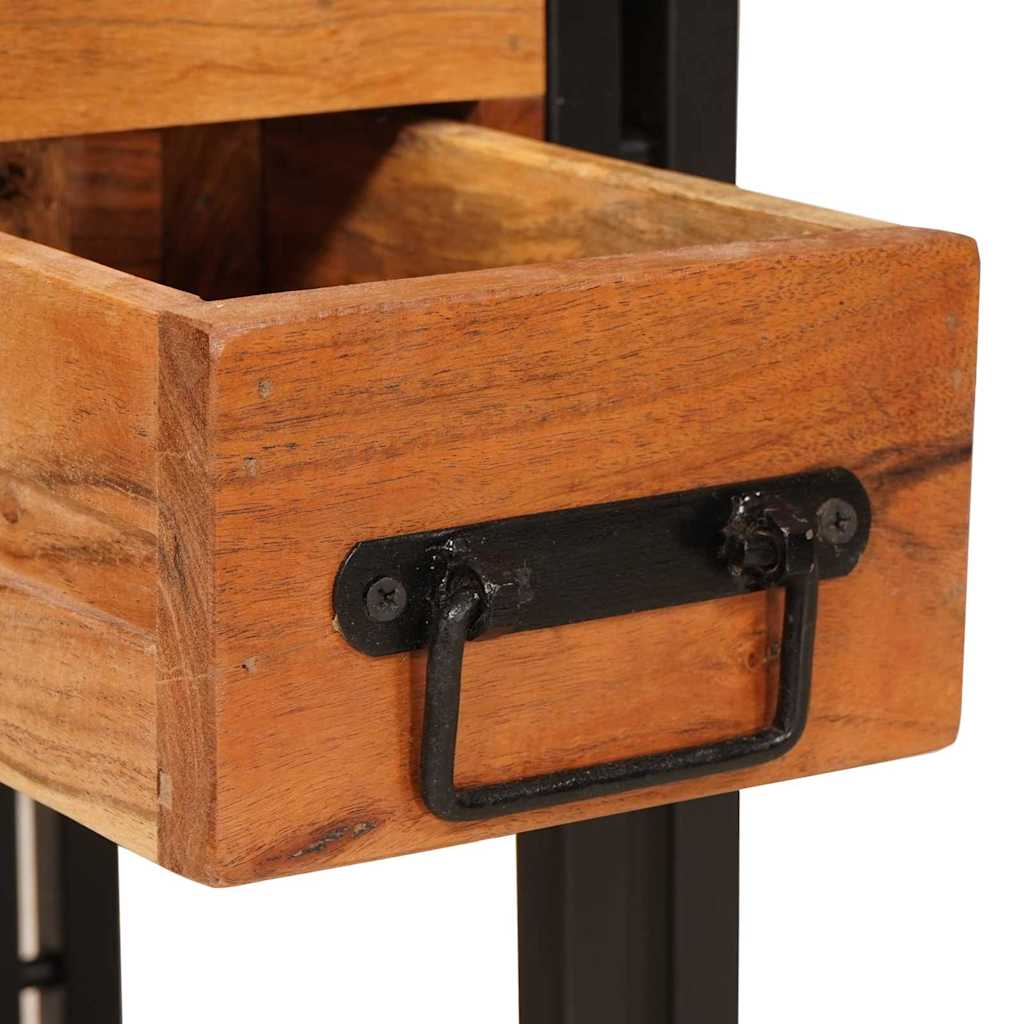 Tavolino 30 x 30 x 40 cm Legno di acacia massello e metallo