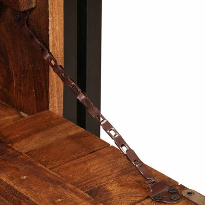 Mobile per scarpe con porta Marrone legno massello di riciclo