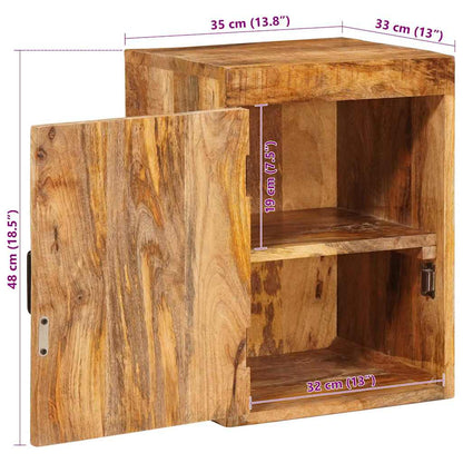 Comodino Marrone 35 x 33 x 48 cm Legno di mango massello