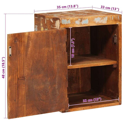 Comodino Marrone 35 x 33 x 48 cm Legno Solido Recuperato
