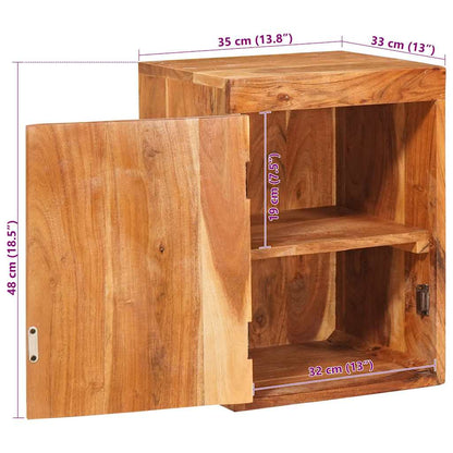 Comodino 2 pcs Marrone 35 x 33 x 48 cm Legno Massello di Acacia