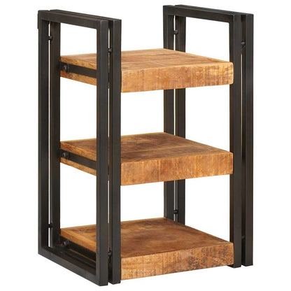 Comodino Marrone e nero 38 x 33 x 58 cm Legno di mango massello