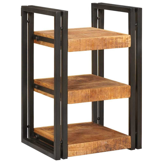 Comodino Marrone e nero 38 x 33 x 58 cm Legno di mango massello