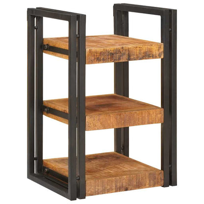 Comodino Marrone e nero 38 x 33 x 58 cm Legno di mango massello