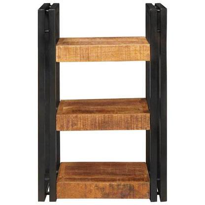 Comodino Marrone e nero 38 x 33 x 58 cm Legno di mango massello