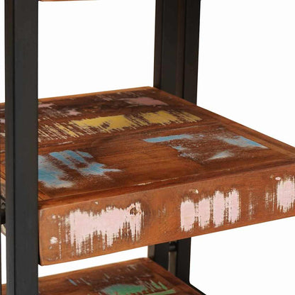 Comodino Marrone e nero 38 x 33 x 58 cm Legno Solido Recuperato