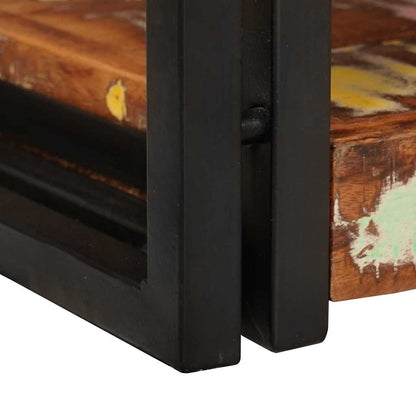 Comodino Marrone e nero 38 x 33 x 58 cm Legno Solido Recuperato