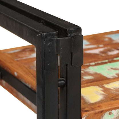 Comodino Marrone e nero 38 x 33 x 58 cm Legno Solido Recuperato