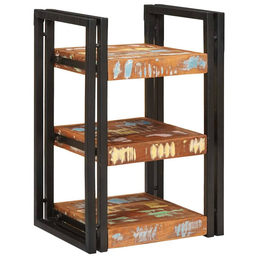 Comodino Marrone e nero 38 x 33 x 58 cm Legno Solido Recuperato