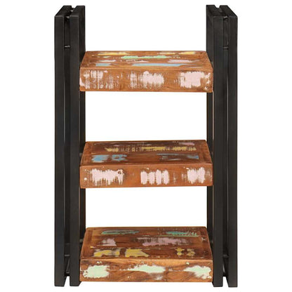 Comodino Marrone e nero 38 x 33 x 58 cm Legno Solido Recuperato